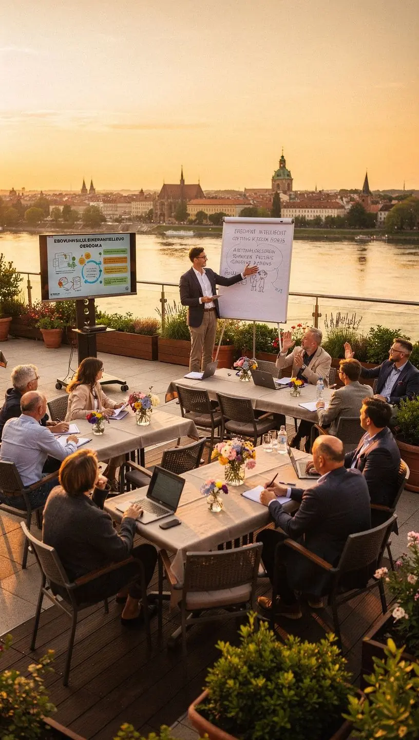 Rodzina z dziećmi spędzająca czas na wspólnej nauce w parku.
