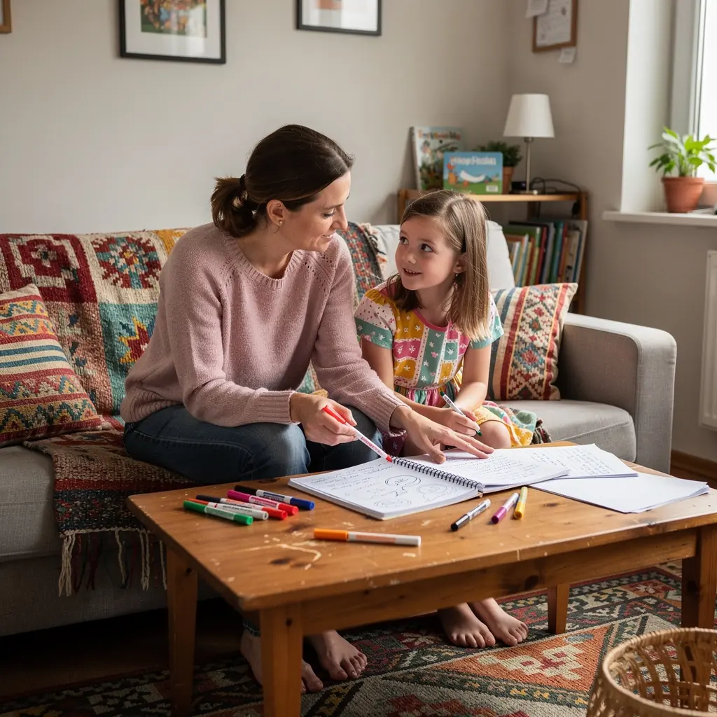 Młodzież pracująca nad projektem grupowym w nowoczesnej sali lekcyjnej.
